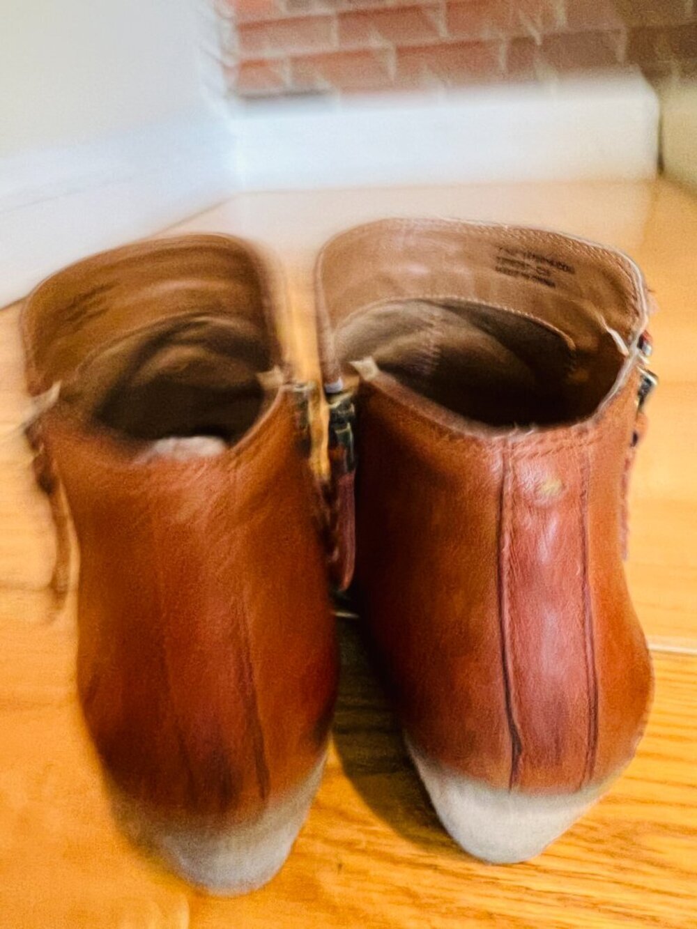 Frye Judith Zip Casual Ankle Booties Womens Size 7.5M Cognac Brown Leather - Picture 8 of 16
